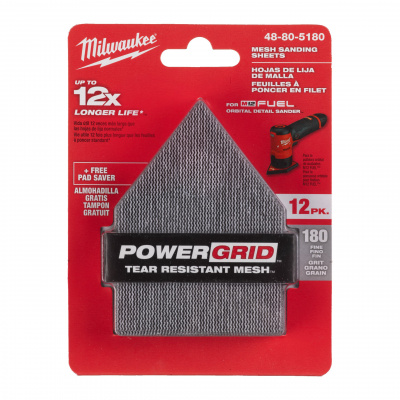 Сетчатые шлифовальные листы для M12 FDSS 67 x 92 мм Mesh 67 x 92 G180 - 12 pc + Pad Saver 48805180