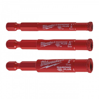 DIAMOND MAX™ алмазное корончатое сверло¼″ для мокрого / сухого сверления Diamond Drill 3pcs Set -3 pc 4932498368