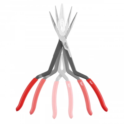 Длинногубцы Milwaukee удлиненные монтажные прямые и изогнутые 45° к-т LONG REACH PLIERS 2 PC SET 4932492499