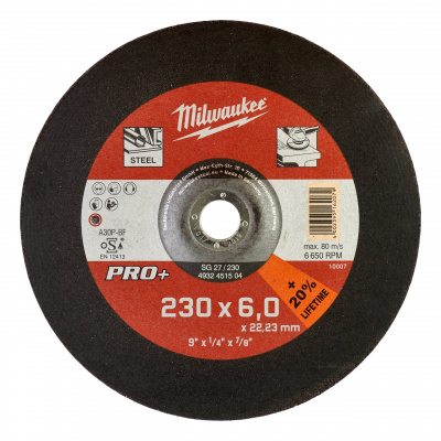 Шлифовальный диск по металлу Milwaukee SG 27 / 230 х 6 PRO+ (1шт) 4932451504