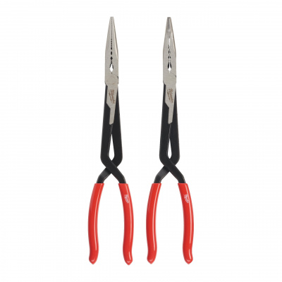 Длинногубцы Milwaukee удлиненные монтажные прямые и изогнутые 45° к-т LONG REACH PLIERS 2 PC SET 4932492499