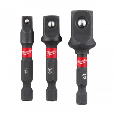 Набор переходников 1/4" Hex на  квадратный хвостовик DIN 3126 – E 6.3 Milwaukee - 3 ед. (1 шт) 4932479228