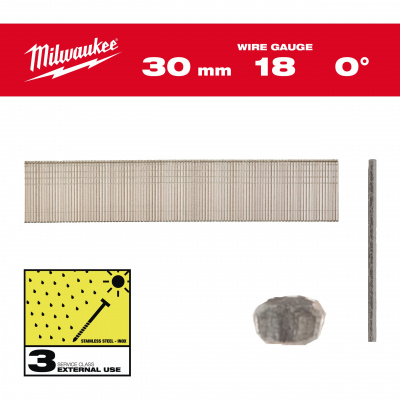 Финишные штифты, тип 18Ga, узкая T-образная шляпка Inox 18G / 30 mm / SC3 - 5.000 pc 4932492560