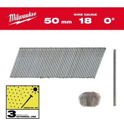 Финишные штифты, тип 18Ga, узкая T-образная шляпка Inox 18G / 50 mm / SC3 - 5.000 pc 4932492564